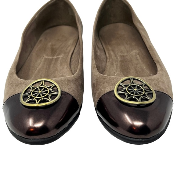 A2 by Aerosoles women's Trend Book taupe combination slip on ballet flats sz 7.5 - Picture 3 of 11